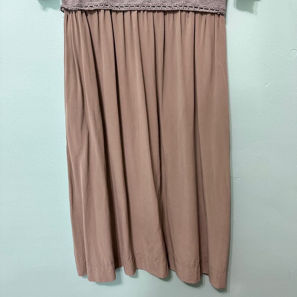 Sundance Gentle Dove Cotton Knit Bodice and Silk Dress w Pockets Gray Size Small - Picture 5 of 8